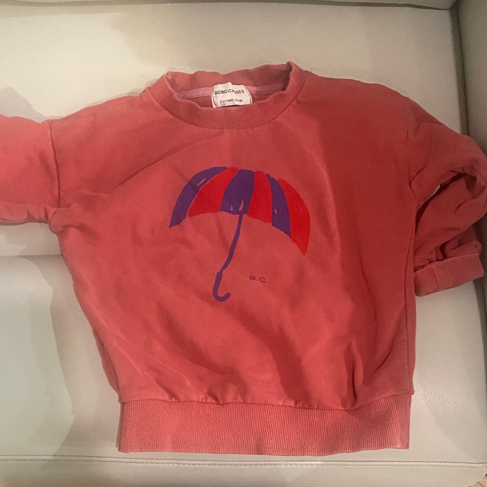 Bobo Choses Kids Pink Sweatshirt with Umbrella Print